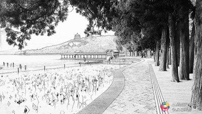 【隆冬百態(tài)】+北京+黑白速寫頤和園