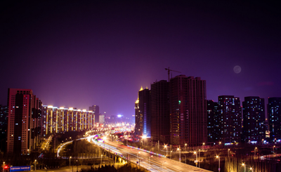 紫色的夜空
