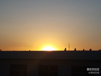 【可愛的它】  在學(xué)校   美麗的晚霞