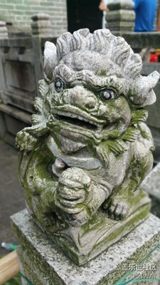 一對(duì)生無可戀的石獅子