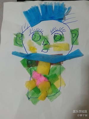 兒子自畫像加手工