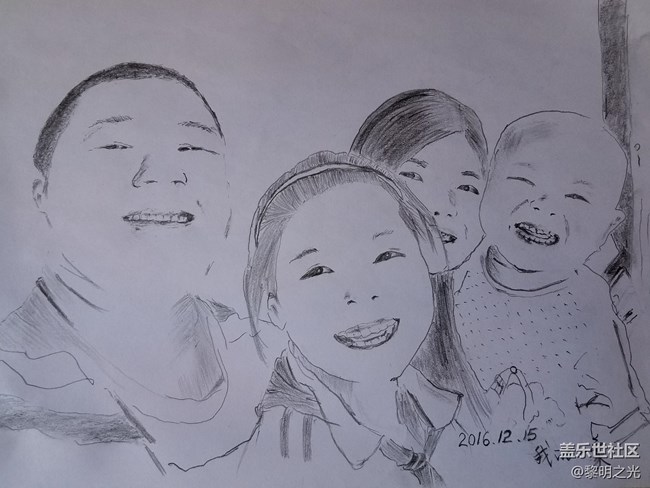 【手繪分享】第二期 純手繪 練練手 我的一家