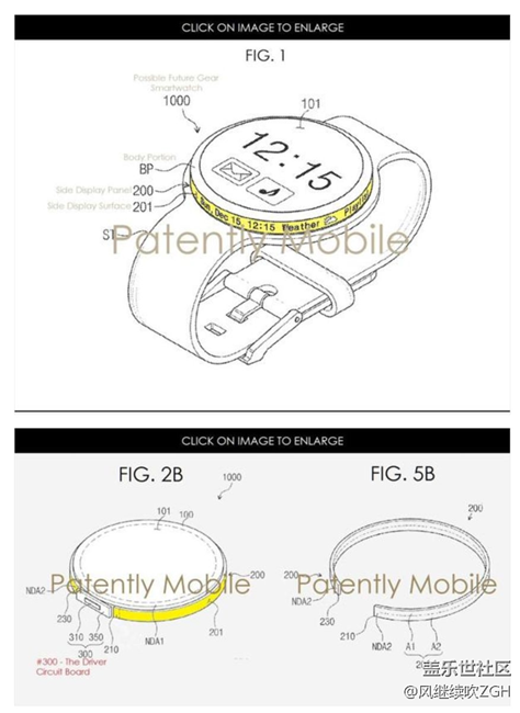 三星新專利曝光：環(huán)形屏幕顯示時(shí)間天氣