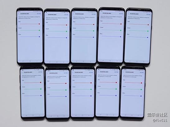 10臺三星S8+屏幕偏色測試：顏色反正比iPhone 7 Plus準(zhǔn)