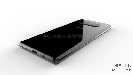三星Note8渲染圖美得沒話說 配橫排雙攝