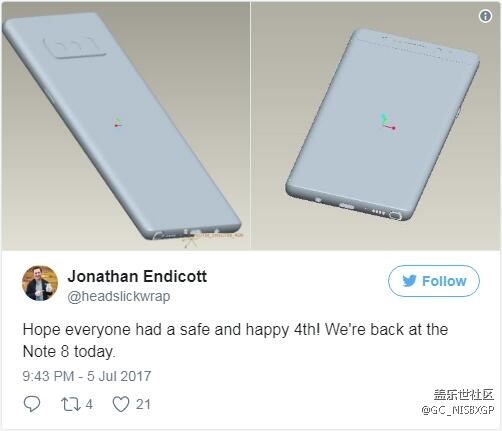 Note 8更多泄露:證實(shí)沿用后置指紋傳感器 Note 8更多泄露:證實(shí)沿用后置指紋傳感器