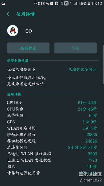 QQ后臺(tái)太耗電，電池優(yōu)化不可用。