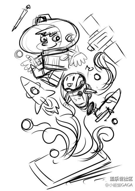 小能貓愛畫畫-小星卡通創(chuàng)意設(shè)計(jì)