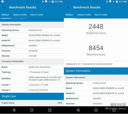 驍龍845跑分曝光