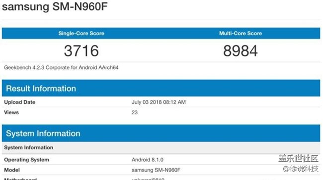 國際版三星Galaxy Note9亮相GeekBench