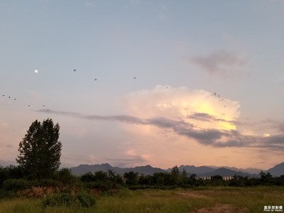 秦嶺腳下黃昏景色