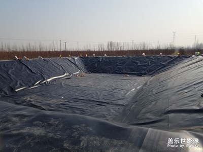 水池鋪膜完工！