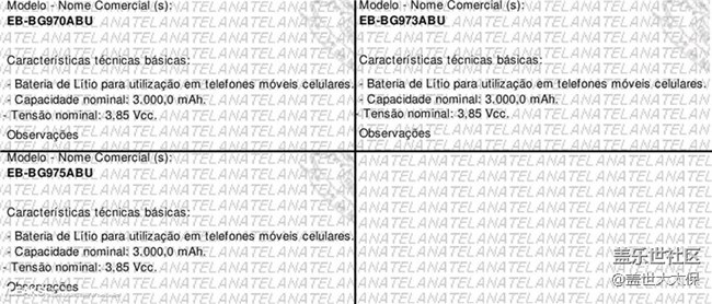 三星Galaxy S10系列電池容量確認(rèn)：3100mAh