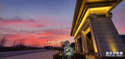 學(xué)校晚霞，s10廣角直出