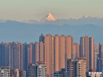 雪山 花朵 陽光 大海