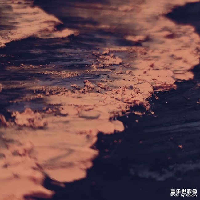 海浪，油畫棒繪畫，刮鏟S10＋